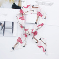 серия фламинго узкий длинный женский маленький шелковый шарф оптом